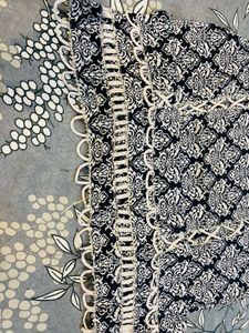 Stylish Black &amp; White Patterned Kurta