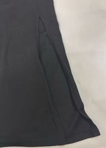 Chic Black Side Slit Maxi Skirt