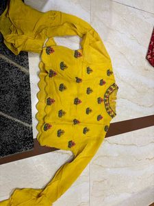 vibrant yellow embroidered lehenga choli