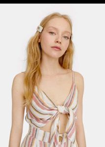 Striped Front Tie Dress