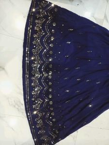Elegant Navy Blue Embellished Dress