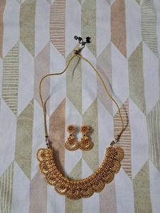 Gold Plated Floral Necklace set