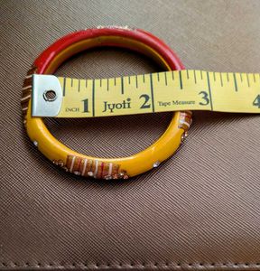 Set of 4 Red &amp; Yellow Bangles