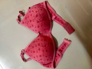 Pink Floral Padded Bra