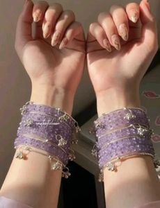 Colorful Beaded Bangles with Charms