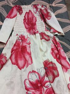 Boho Floral Smocked Maxi Dress