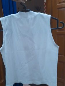 White Cropped Tank Top