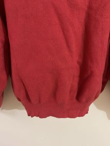 Red Asymmetrical Neckline Sweater