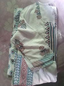 Beautiful White &amp; Red Kurta Set not duptta