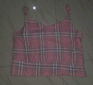 Pink Plaid Cami Top