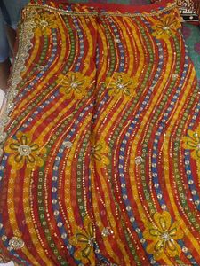 Vibrant Indian Saree with Embellishments