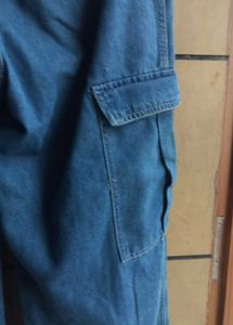 Women's Blue heavy Denim Cargo Pants