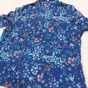 Blue Floral Print Shirt