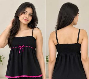 Black cami with pink trim