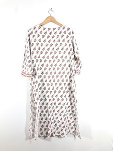 White Printed Kurta (Women’s)