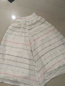 Girls' White Embroidered Suit