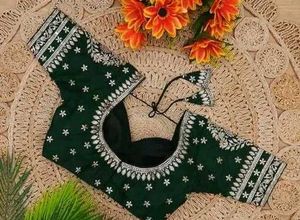 Embroidered dark Green Ethnic Blouse