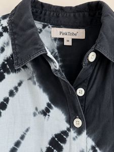 Pink Tribe Tie-Dye Button-Up Shirt
