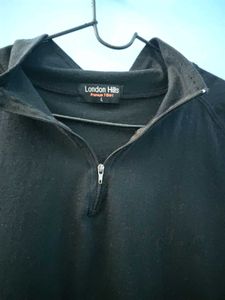 Black Quarter Zip Long Sleeve Top