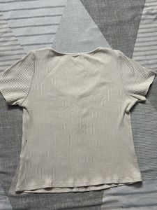 Ribbed Button-Up Crop Top