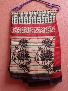 Beautiful Red & Cream Saree