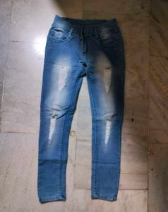 Classic Blue Torn Jeans
