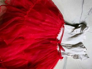 Red and white cute dress