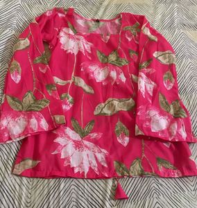 Vibrant Pink Floral Kurta