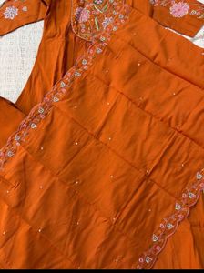Rust coloured embroidered Suit Set