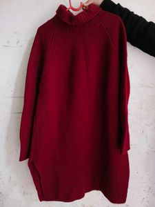 Burgundy Turtleneck Sweater