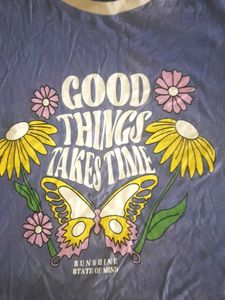 Blue Graphic Butterfly T-Shirt