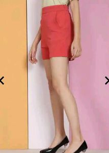 Red High-Waisted Shorts
