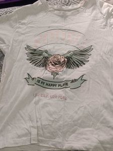 White Graphic Print T-Shirt