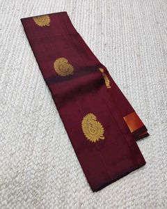 Elegant Maroon Saree with Gold Butti