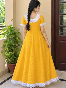 Beautiful Yellow Cotton Gown