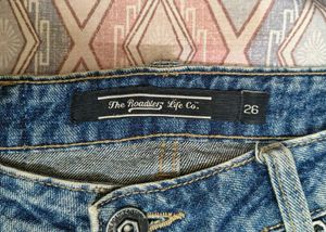 Blue Denim Jeans with Ripped Detail
