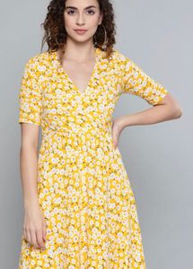 wrap style floral beachy dress
