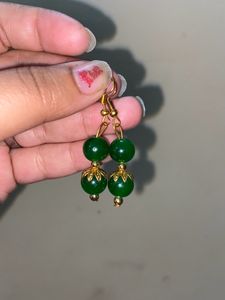 Olive Green Colour Set With Earrings🥬