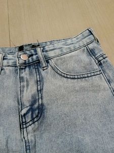 Light Wash Denim A-Line Skirt