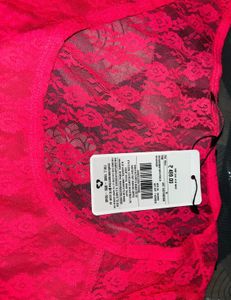 Hot Pink Lace Crop Top