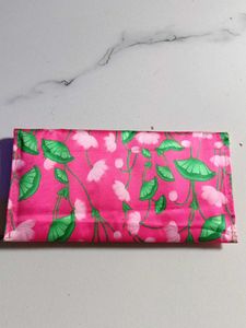 Vibrant Pink Lotus Print Clutch