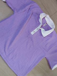 Lavender Ribbed Knit Top