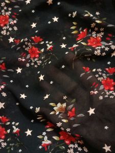 Sheer Floral Print Top with Ruffle Sleeves