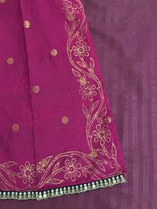 Morpankh Magenta Kurta with Gold Embellishments