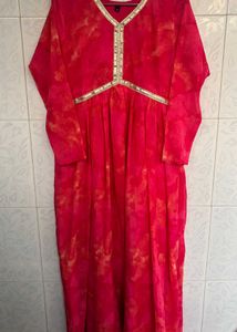 Vibrant Red Ethnic Gown