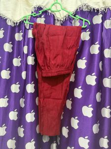 red Elegant Embroidered Kurta with Dupatta