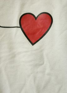 White Top With Red Heart Print