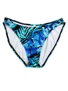 Vibrant Blue Abstract Print Bikini Bottom