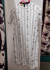 AURELIA 's White & Black Print Kurta