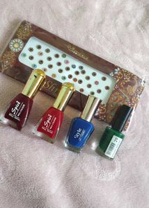 6 combo setNail Polish &amp; Rhinestones